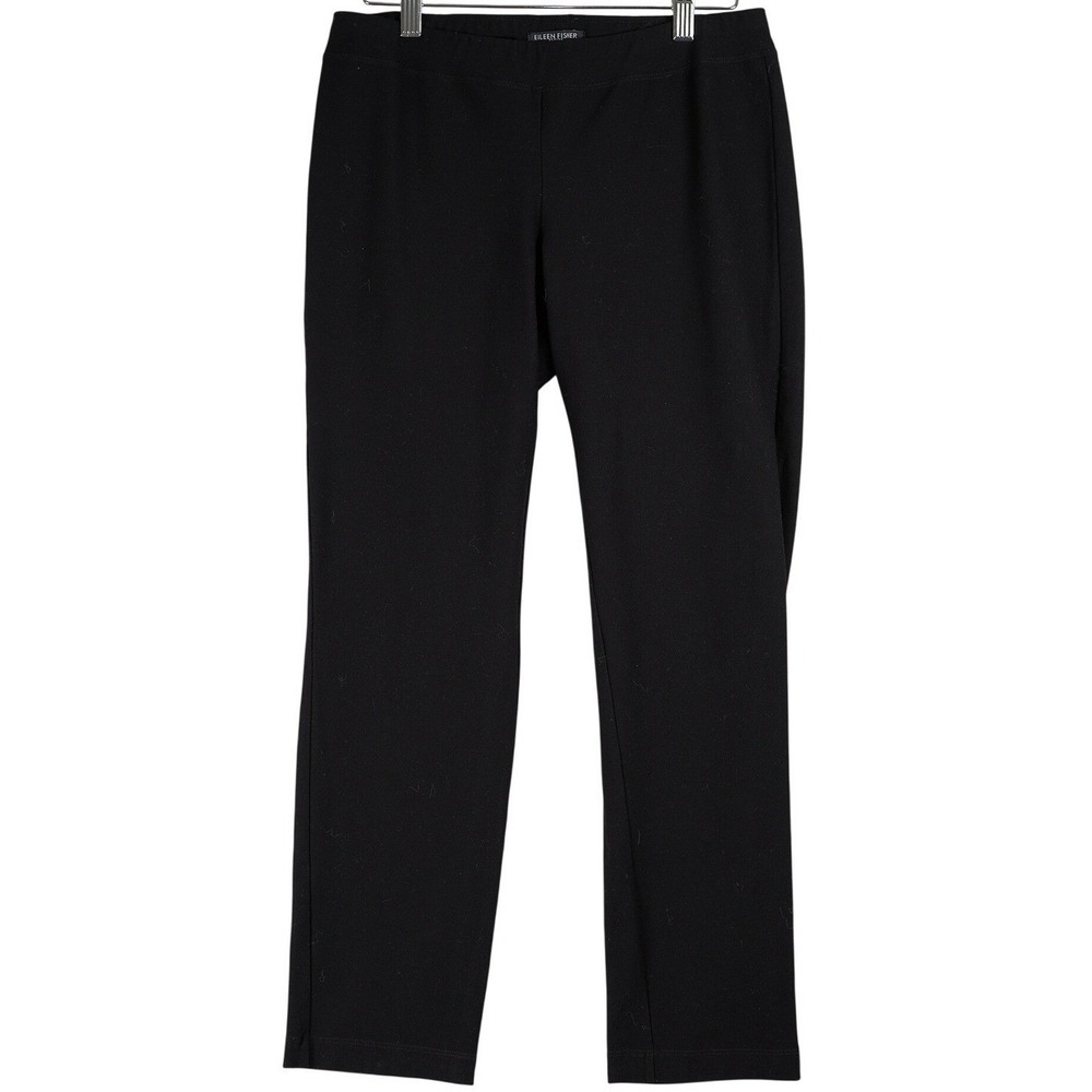 EILEEN FISHER Straight Leg Petite‎ Black Pull On Pants Size PS/PP